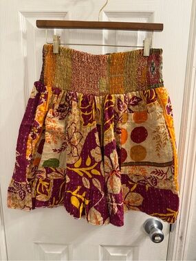 Floral Kantha Shorts